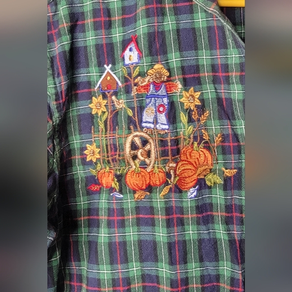 VTG 90s Casey & Max Corduroy Plaid Long Sleeve Button Up Shirt - Picture 2 of 5